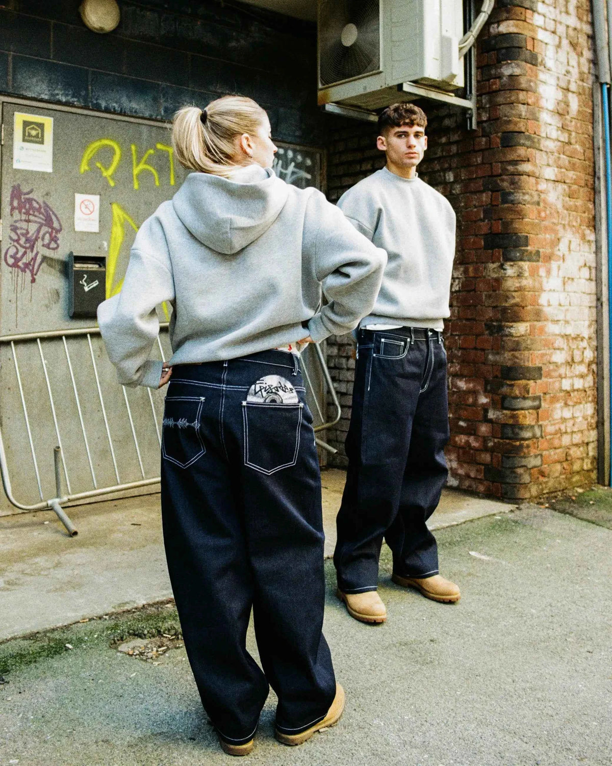 Retro Black Embroidered Wide Leg Jeans – Hip Hop Harajuku Streetwear Pants
