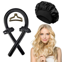 Heatless Curling Rod Headband with Satin Bonnet – No-Heat Hair Curler Set for Overnight Curls