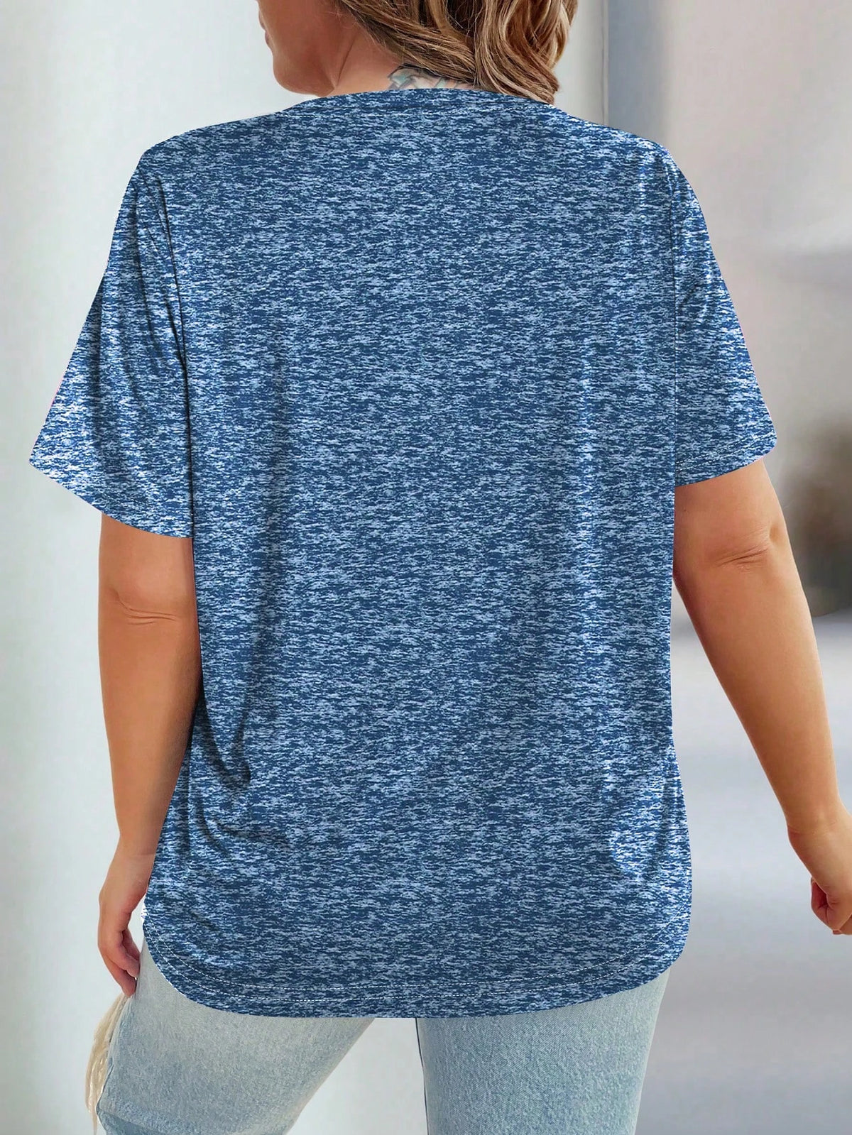 Women's Plus Size Floral T-Shirt – Casual Short Sleeve Summer Pullover Top