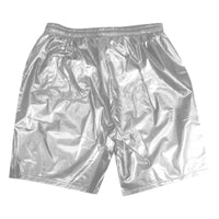 Men's Metallic Shiny Beach Shorts – Sparkly Elastic Waist Summer Hot Pants