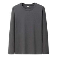 Men's Cotton Long Sleeve T-Shirt – Solid Color Full Sleeve Undershirt for Spring & Autumn Casual Wear