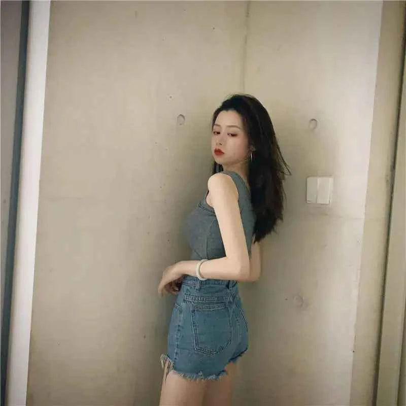 Women's Y2K Crop Tank Top – Sleeveless Korean Harajuku Aesthetic Vest