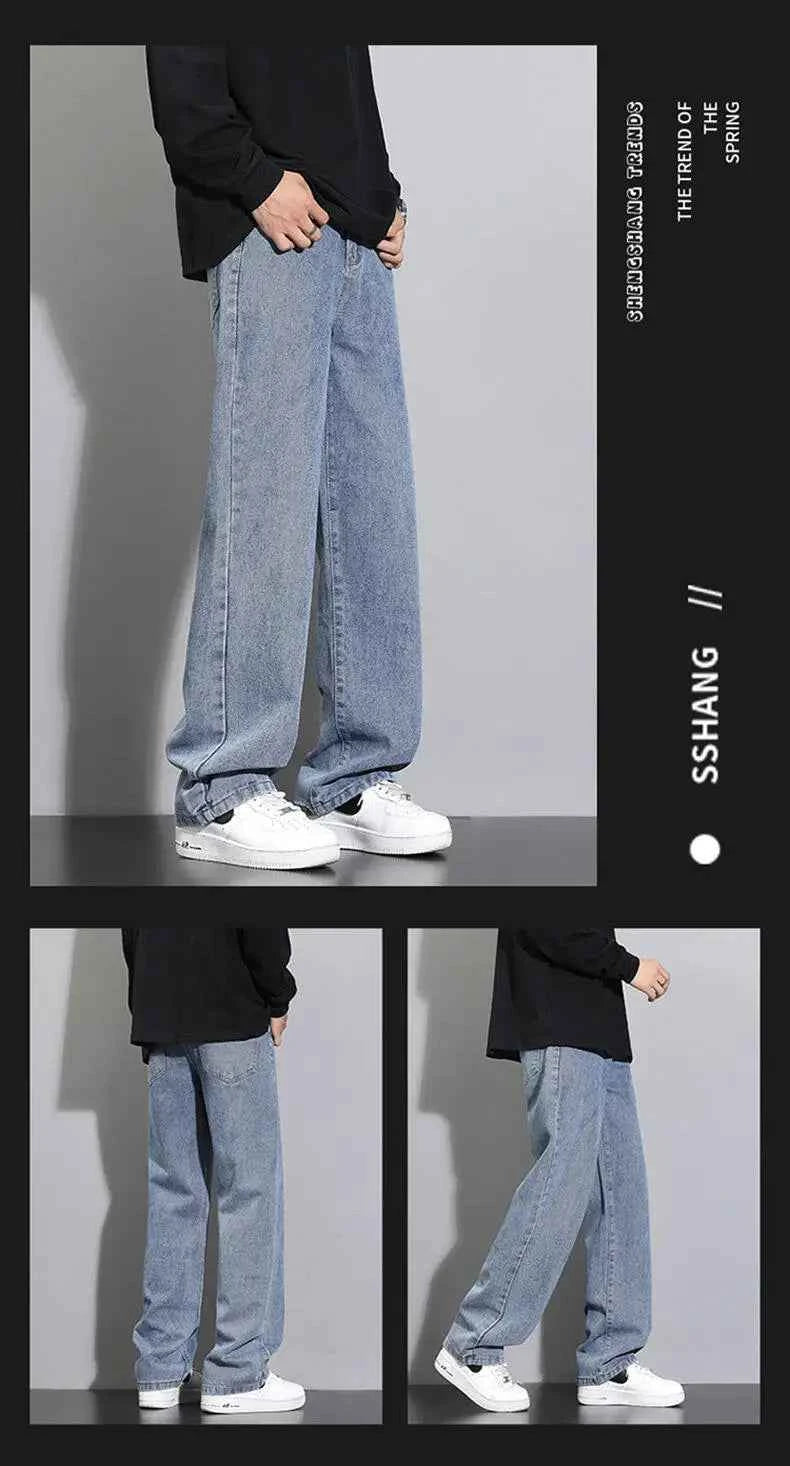 Men's Korean Straight Wide-Leg Jeans – Casual Classic Denim Pants 2026