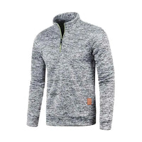 Men's Half Zipper Turtleneck Sweatshirt – Thick Pullover Turtleneck Autumn Outdoor Solid Color Top