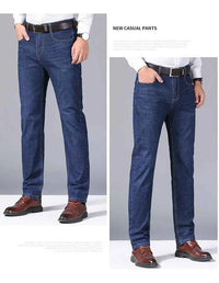 Men's Black Biker Denim Jeans – Classic Soft Stretch Casual Pants