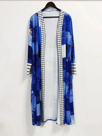 Women's Plus Size Printed Cardigan Jacket – Casual Long Sleeve Fashion Coat