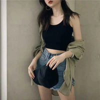 Women's Y2K Crop Tank Top – Sleeveless Korean Harajuku Aesthetic Vest