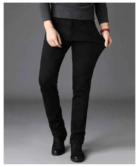 Men's Black Stretch Biker Jeans – Classic Fashion Denim Trousers