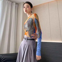 Women's vintage print T-shirt – Slim Fit All-Match Elegant Summer Tee