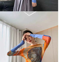 Women's vintage print T-shirt – Slim Fit All-Match Elegant Summer Tee