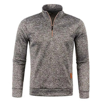 Men's Half Zipper Turtleneck Sweatshirt – Thick Pullover Turtleneck Autumn Outdoor Solid Color Top