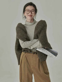 Women's Striped Long Sleeve Turtleneck T-Shirt – Cozy Elegant Korean Style Casual Spring T-Shirt