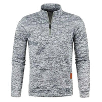 Men's Half Zipper Turtleneck Sweatshirt – Thick Pullover Turtleneck Autumn Outdoor Solid Color Top