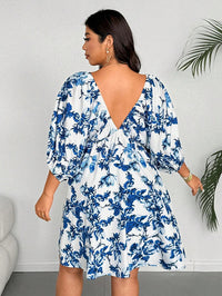 Women's Plus Size Floral Maxi Dress – Romantic V-Neck Summer Vacation Dress