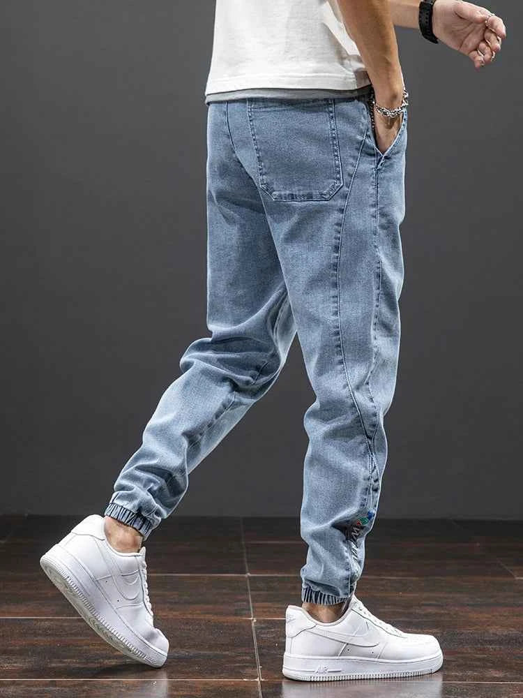 Men's Cargo Jogger Denim Jeans – Baggy Streetwear Harem Pants