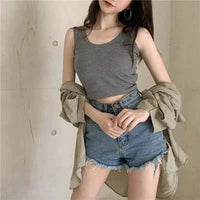 Women's Y2K Crop Tank Top – Sleeveless Korean Harajuku Aesthetic Vest