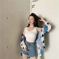 Women's Y2K Crop Tank Top – Sleeveless Korean Harajuku Aesthetic Vest
