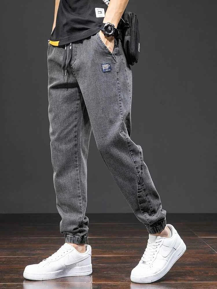 Men's Cargo Jogger Denim Jeans – Baggy Streetwear Harem Pants