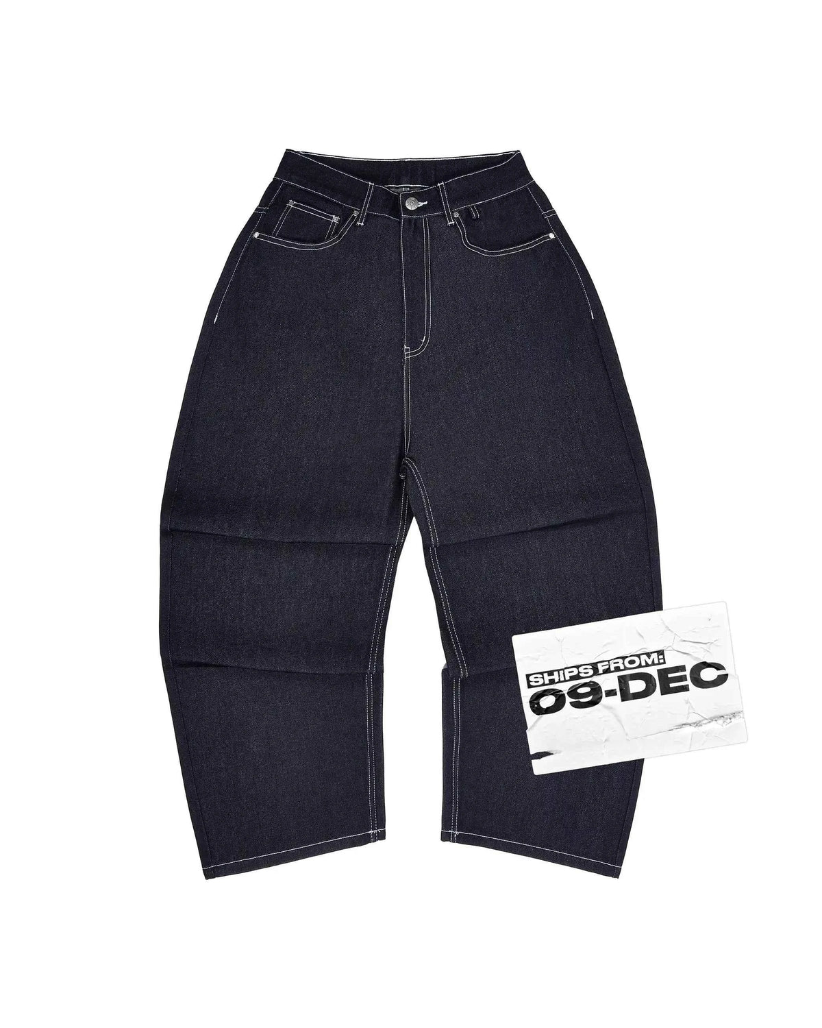Retro Black Embroidered Wide Leg Jeans – Hip Hop Harajuku Streetwear Pants