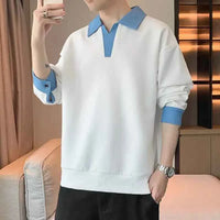 Men's Two Piece Lapel Sweatshirt Set – Loose Fit Casual Long Sleeve Top