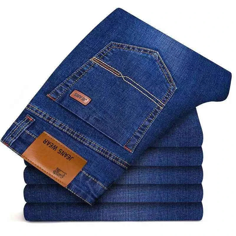 Men's Black Washed Y2K Jeans – Vintage Streetwear Stretch Casual Denim Pants