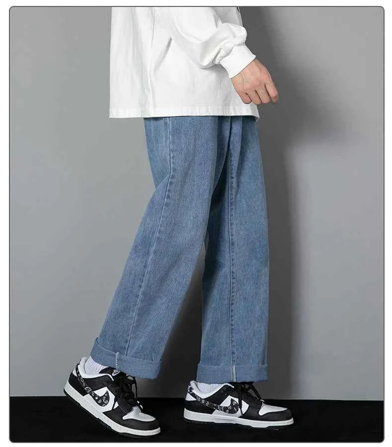 Men's Korean Straight Wide-Leg Jeans – Casual Classic Denim Pants 2026