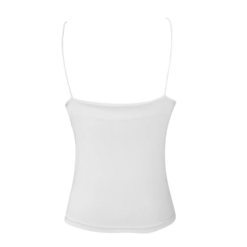 Women's Slim Camisole Tank Top – Solid Sleeveless Summer Strap Vest