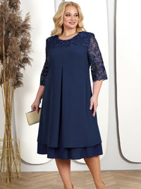 Women's Plus Size Floral Formal Dress – Elegant Loose Party & Wedding Dress 2025