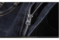 Men's Black Biker Denim Jeans – Classic Soft Stretch Casual Pants