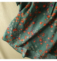 Women's Vintage Floral Print Blouse – Loose Short Sleeve Casual Summer Top