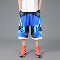 Men’s summer casual capri shorts loose fit hip hop straight pants plus size