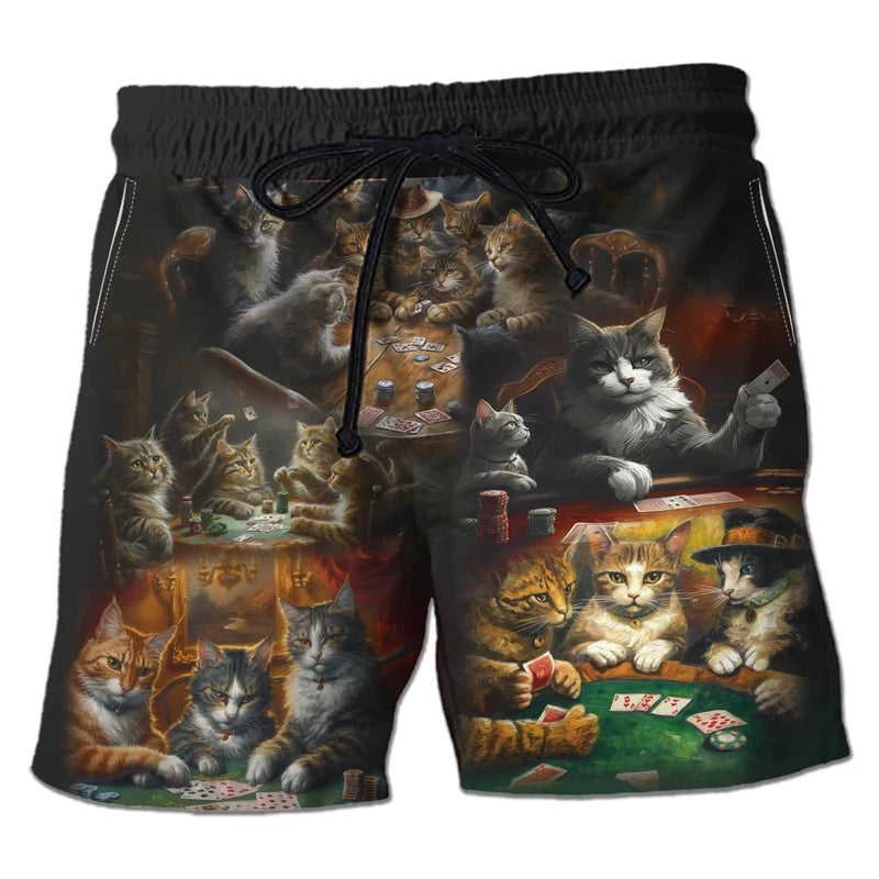 Men's Casino Poker Boardshorts – 3D Print Beach Shorts Casino Club Style