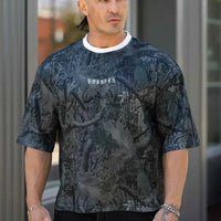 Men's Mesh Sports T-Shirt – Summer Loose Fit Gym & Running Round Neck Tee