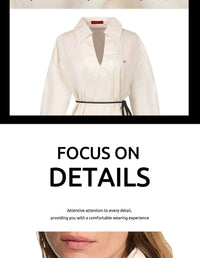 Women's Embroidered V-Neck Long Sleeve Shirt – Elegant Long Sleeve Casual Office Top