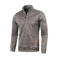 Men's Half Zipper Turtleneck Sweatshirt – Thick Pullover Turtleneck Autumn Outdoor Solid Color Top