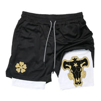 Men’s 2 in 1 running shorts quick dry gym workout training shorts