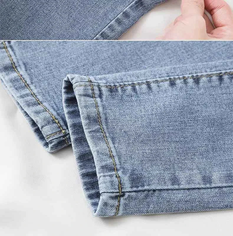 Women's Black Grey Slim Fit Jeans – Chic Cropped Smoothing Denim Pants