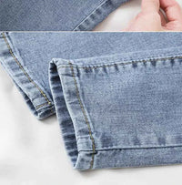 Women's Black Grey Slim Fit Jeans – Chic Cropped Smoothing Denim Pants