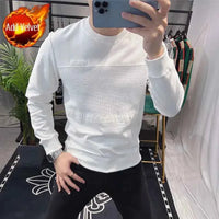 Men's 100% Cotton Long Sleeve Sweatshirt – Round Neck Aesthetic Pullover Tee