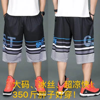 Men’s summer casual capri shorts loose fit hip hop straight pants plus size