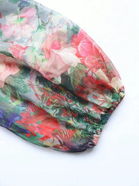 Women's Plus Size Floral Maxi Dress – Elegant V-Neck Party Dress 2024