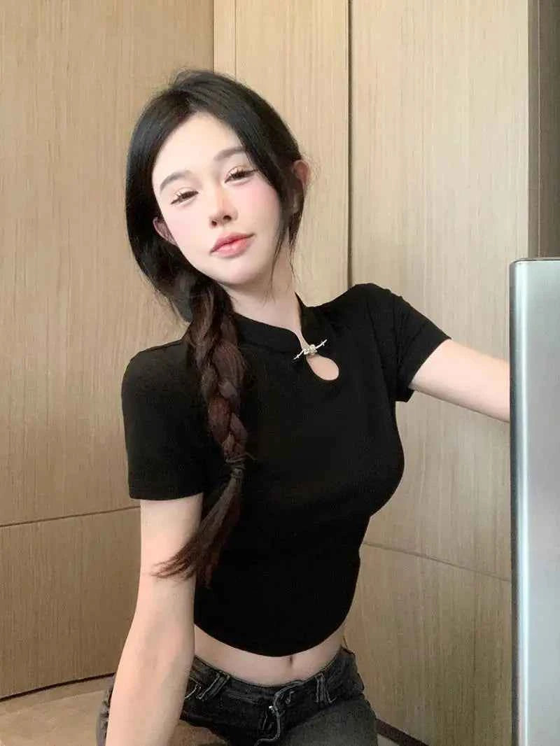 Women's Retro Chinese Style T-Shirt– Trendy Streetwear Casual Summer Tee