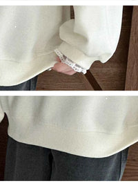 Girls Heart Pearl Sweatshirt – Kids Long Sleeve Casual Fashion Hoodie