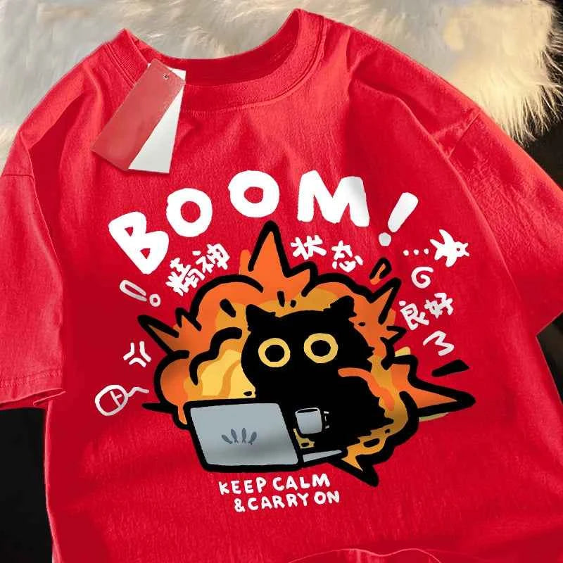 Oversized Cotton Cartoon T-Shirt Unisex – Casual Graphic Loose Fit Tee