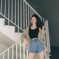 Women's Y2K Crop Tank Top – Sleeveless Korean Harajuku Aesthetic Vest