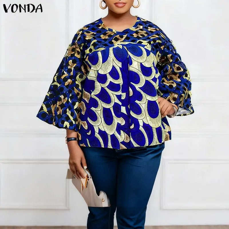 Women's Plus Size Vintage Sleeve Blouse – Flare Sleeve Loose Casual Top 2025