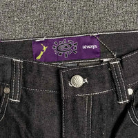 Men's Printed Embroidered Straight Jeans – Trendy Black Streetwear Denim Pants
