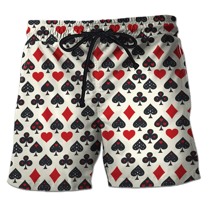 Men's Casino Poker Boardshorts – 3D Print Beach Shorts Casino Club Style