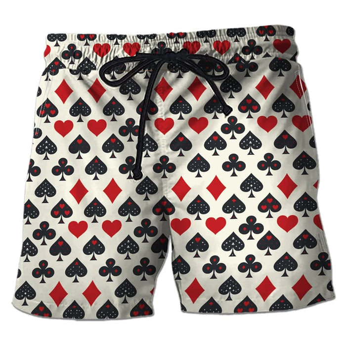 Men's Casino Poker Boardshorts – 3D Print Beach Shorts Casino Club Style