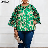 Women's Plus Size Vintage Sleeve Blouse – Flare Sleeve Loose Casual Top 2025